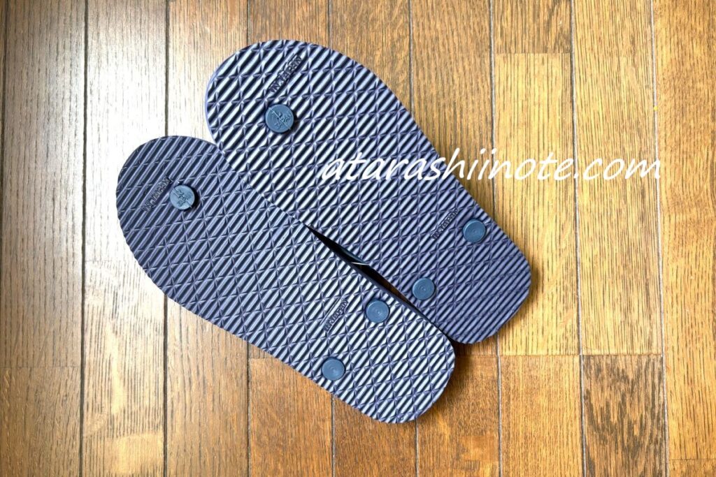 九十九（TSUKUMO） ビーチサンダル 神戸クラシック NAVY × NAVY 裏側